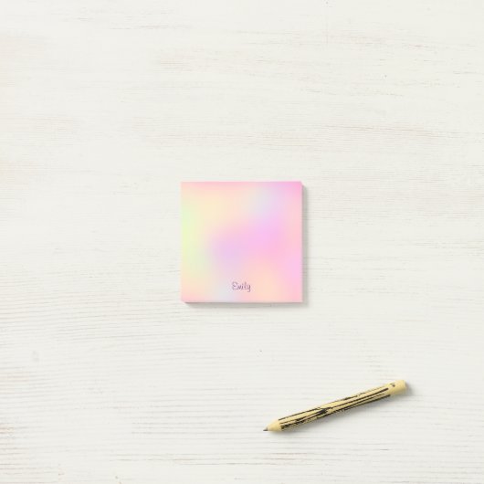 Cute pasta esthetische regenboog, 3x3, aangepast post-it® notes (Op bureau)