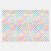 Cute, pasta, holografisch hart, ster en vierkant inpakpapier vel (Voorkant)