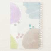 Cute Pastel Abstract Bruske Strokes Monogram Planner (Achterkant)