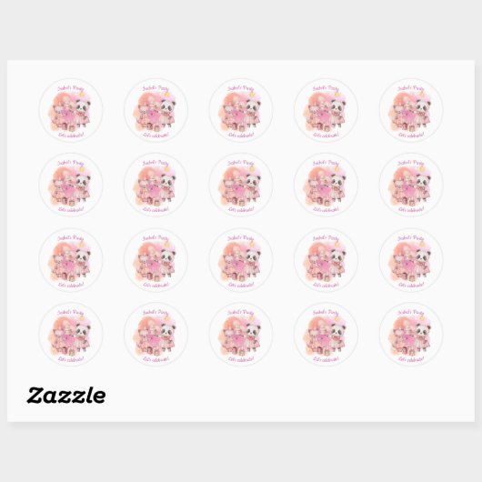 Cute Pastel Animal Birthday Stickers (Vel)