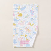 Cute Pastel Animal Monogrammed Girl Pink Bathroom Bad Handdoek (Handdoek)