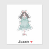 Cute Pastel Anime Girl Doll Aesthetic Vinyl  Sticker (Vel)