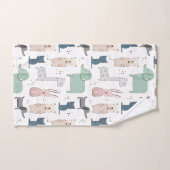 Cute Pastel Baby Animal Patroon Bad Handdoek (Handdoek)