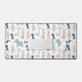 Cute Pastel Baby Animal Patroon Bureaumat (Keyboard & Muis)