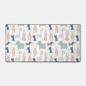 Cute Pastel Baby Animal Patroon Bureaumat (Voorkant)
