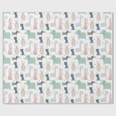 Cute Pastel Baby Animal Patroon Cadeaupapier (Vlak)