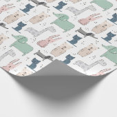 Cute Pastel Baby Animal Patroon Cadeaupapier (Hoek)