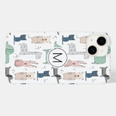 Cute Pastel Baby Animal Patroon Case-Mate iPhone Case (Achterkant (horizontaal))