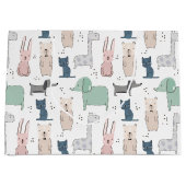 Cute Pastel Baby Animal Patroon Groot Cadeauzakje (Voorkant)