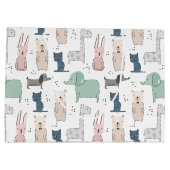 Cute Pastel Baby Animal Patroon Groot Cadeauzakje (Achterkant)