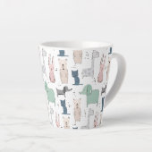 Cute Pastel Baby Animal Patroon Latte Mok (Rechterhoek)