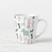 Cute Pastel Baby Animal Patroon Latte Mok (Rechts)