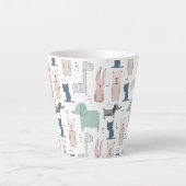 Cute Pastel Baby Animal Patroon Latte Mok (Voorkant)