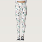 Cute Pastel Baby Animal Patroon Leggings (Voorkant)
