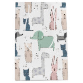 Cute Pastel Baby Animal Patroon Medium Cadeauzakje (Voorkant)