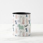 Cute Pastel Baby Animal Patroon Mok (Midden)