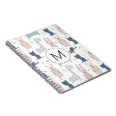 Cute Pastel Baby Animal Patroon Notitieboek (Rechterzijde)
