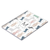Cute Pastel Baby Animal Patroon Notitieboek (Linkerzijde)