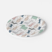 Cute Pastel Baby Animal Patroon Papieren Bordje (Gekanteld)
