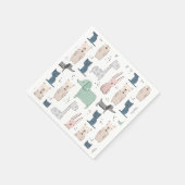 Cute Pastel Baby Animal Patroon Servet (Hoek)