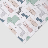 Cute Pastel Baby Animal Patroon Tissuepapier (Detail)