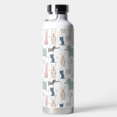 Cute Pastel Baby Animal Patroon Waterfles (Rechts)