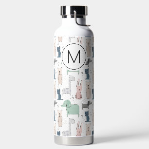 Cute Pastel Baby Animal Patroon Waterfles