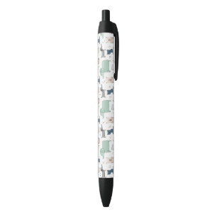 Cute Pastel Baby Animal Patroon Zwarte Inkt Pen