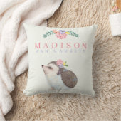 Cute pastel baby animal roze bloemmeisje nursery kussen (Deken)