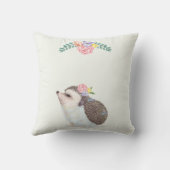 Cute pastel baby animal roze bloemmeisje nursery kussen (Achterkant)