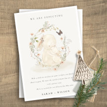 Cute Pastel Baby Mum Bunny Floral Wreate Baby