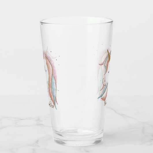 Cute Pastel Baby Unicorn, speciaal Drink Glas (Rechts)