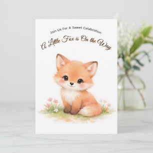 Cute Pastel Baby Vos Babyshower, Bosfeest Kaart