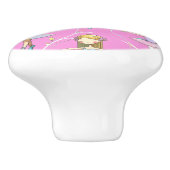Cute Pastel Ballerinas & Floral Swirls Keramische Knop (Zijkant)