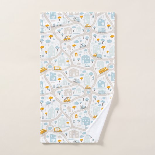 Cute Pastel Band Map Pattern Bad Handdoek (Handdoek)