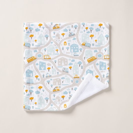 Cute Pastel Band Map Pattern Bad Handdoek (Wasdoekje)