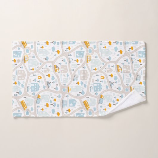 Cute Pastel Band Map Pattern Bad Handdoek (Handdoek)