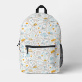 Cute Pastel Band Map Pattern Bedrukte Rugzak (Voorkant)