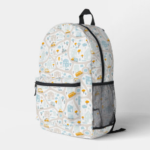 Cute Pastel Band Map Pattern Bedrukte Rugzak
