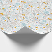 Cute Pastel Band Map Pattern Cadeaupapier (Hoek)