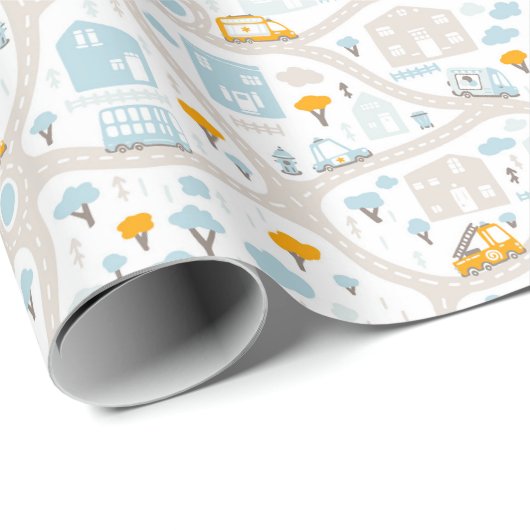 Cute Pastel Band Map Pattern Cadeaupapier (Rol Hoek)