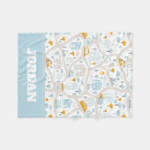 Cute Pastel Band Map Pattern Fleece Deken (Voorkant (Horizontaal))