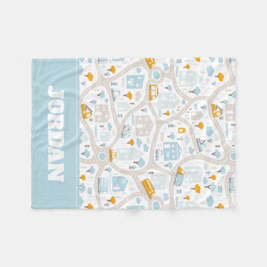 Cute Pastel Band Map Pattern Fleece Deken (Voorkant (Horizontaal))