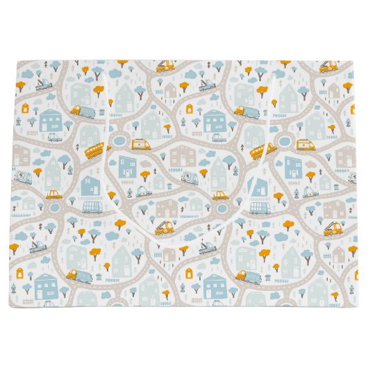 Cute Pastel Band Map Pattern Groot Cadeauzakje (Voorkant)
