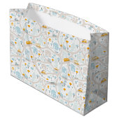 Cute Pastel Band Map Pattern Groot Cadeauzakje (Achterkant Gekanteld)