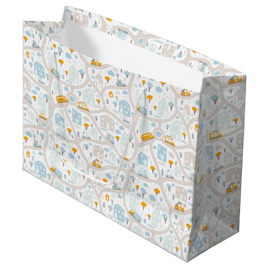 Cute Pastel Band Map Pattern Groot Cadeauzakje (Voorkant Gekanteld)