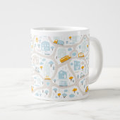 Cute Pastel Band Map Pattern Grote Koffiekop (Voorkant rechts)