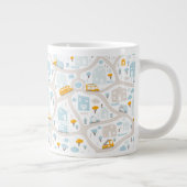Cute Pastel Band Map Pattern Grote Koffiekop (Rechts)