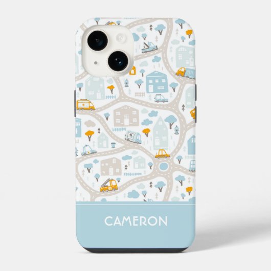 Cute Pastel Band Map Pattern iPhone Hoesje (Achterkant)