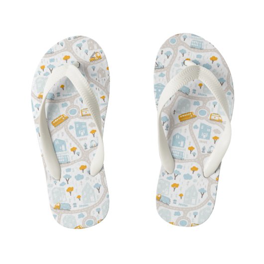 Cute Pastel Band Map Pattern Kinder Teenslippers (Voetbed)
